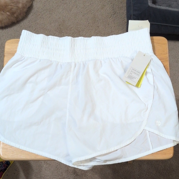 all in motion Pants - All In Motion High-Rise White Crinkle Shorts
